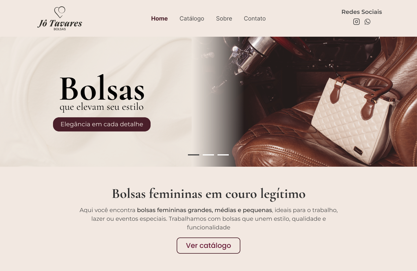 layout Loja de Bolsas